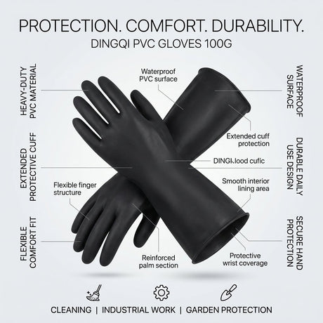 PVC Gloves 100G Dingqi Brand - BAS Kuwait Bab Al Saif 