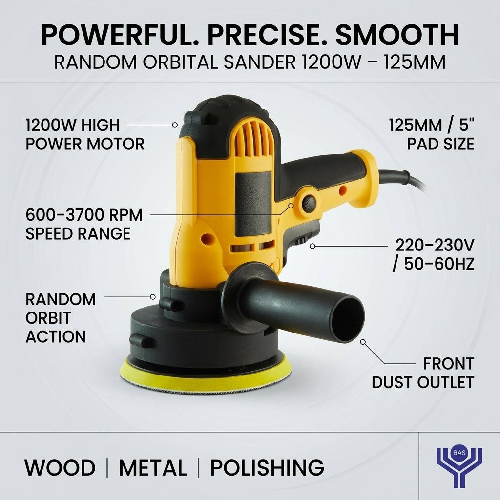 Random Orbital Sander Boss 1200W Brand - BAS Kuwait Bab Al Saif 