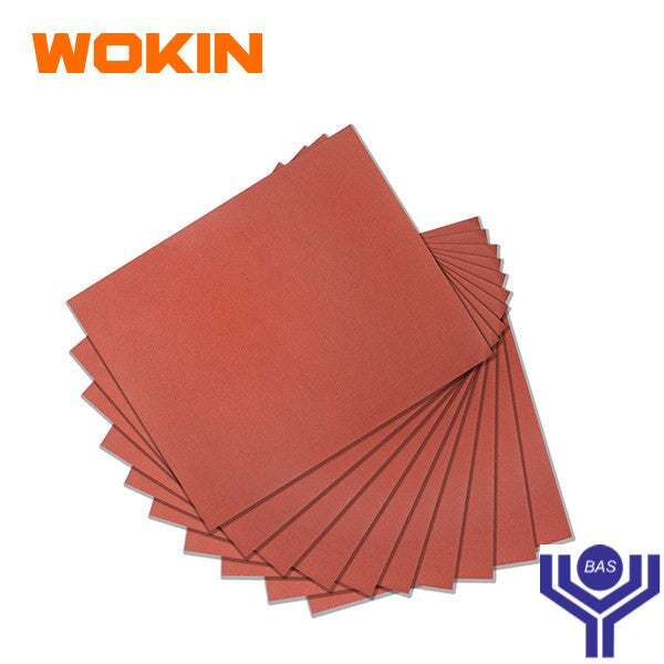 Red Abrasive Paper sheet set (10pcs) Wokin Brand - BAS Kuwait Bab Al Saif Red 80 Grit 