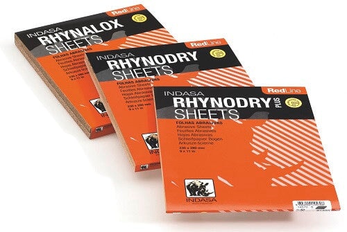 RhynoWood Indasa Sand Paper sheets, abrasive red sanding paper for wood (rhynodry) - BAS kuwait Indasa Standard P100 