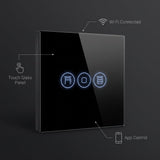 Roller shutter smart curtain switch features - touch glass panel, WiFi connected, app control