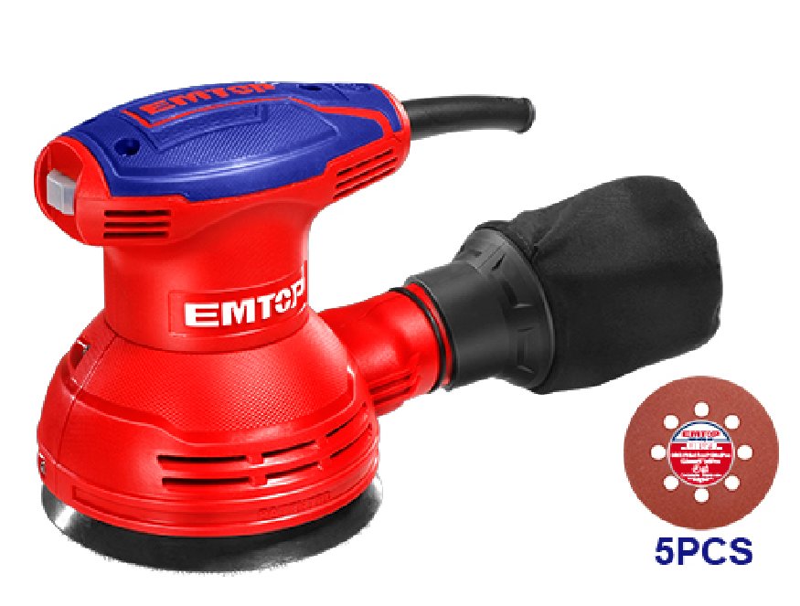 Rotary Sander 320W EMTOP BRAND - BAS Kuwait Bab Al Saif Red EFSR23201 