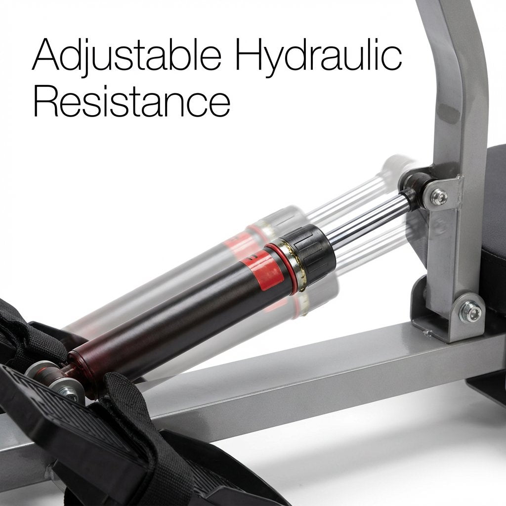 Rower Machine for Home Use – Portable Foldable Hydraulic Resistance Air Rower for Cardio & Fitness - BAS Kuwait Bab Al Saif 