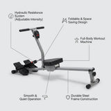 Rower Machine for Home Use – Portable Foldable Hydraulic Resistance Air Rower for Cardio & Fitness - BAS Kuwait Bab Al Saif 