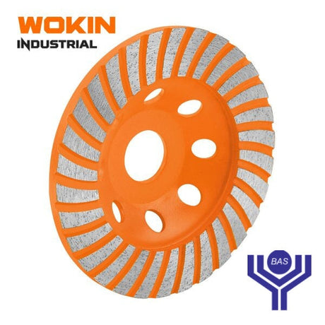 Segmented Turbo Cup grinding Wheel 115 x 22.2 mm Wokin Brand - BAS Kuwait Bab Al Saif Standard 115 X 22.2 Mm 