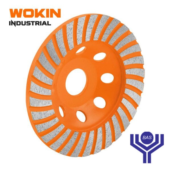 Segmented Turbo Cup grinding Wheel 115 x 22.2 mm Wokin Brand - BAS Kuwait Bab Al Saif Standard 115 X 22.2 Mm 