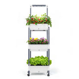 Self-Watering 3-Layer Indoor Gardening Rack with LED Grow Lights | Indoor Plants Growing System - BAS Kuwait Bab Al Saif 