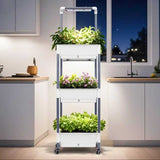 Self-Watering 3-Layer Indoor Gardening Rack with LED Grow Lights | Indoor Plants Growing System - BAS Kuwait Bab Al Saif 