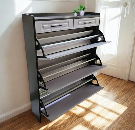 Shoe Cabinet Storage | Shoe Organizer - BAS Kuwait Bab Al Saif Grey 90 X 24 X 120Cm With Fitting