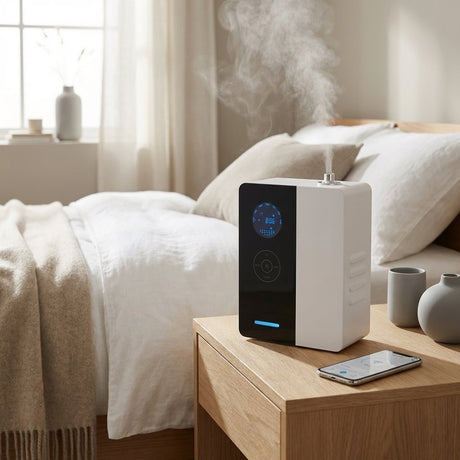 Smart Aroma Diffuser 200ml WiFi App Control – 100m² Coverage - BAS Kuwait Bab Al Saif 