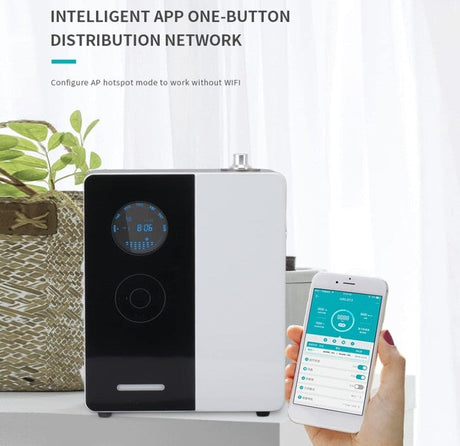 Smart Aroma Diffuser 200ml WiFi App Control – 100m² Coverage - BAS Kuwait Bab Al Saif 