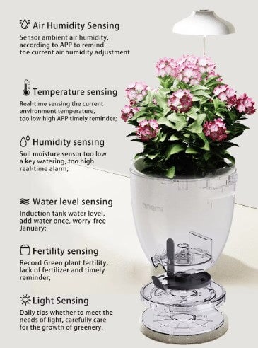 Smart Intelligent Plant Pot Self Watering with App & Bluetooth Control – Automatic Indoor Planting System - BAS Kuwait Bab Al Saif 