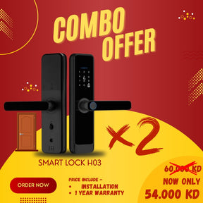 Smart Lock 2-Piece Combo Offer - BAS Kuwait Bab Al Saif Smart Lock x 2PC with Installation 