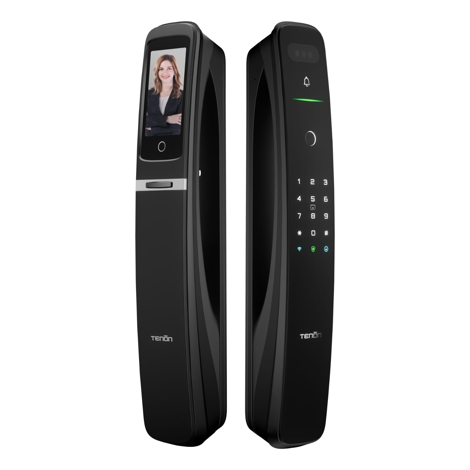 Smart Lock A9pro - Keyless Entry - Face & Palm Recognition, Fingerprint, Pass code, key card, Mobile App (Wifi), Video Intercom System - BAS Kuwait Bab Al Saif Standard Without Fitting 