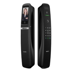 Smart Lock A9pro - Keyless Entry - Face & Palm Recognition, Fingerprint, Pass code, key card, Mobile App (Wifi), Video Intercom System - BAS Kuwait