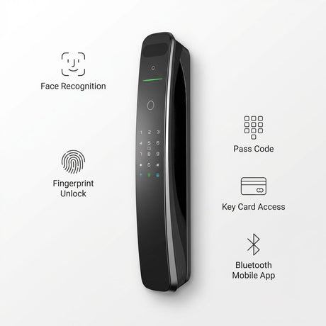 Smart Lock A9x - Keyless Entry - Face recognition, Fingerprint, Pass code, key card, Mobile App (Bluetooth) - BAS Kuwait Bab Al Saif 