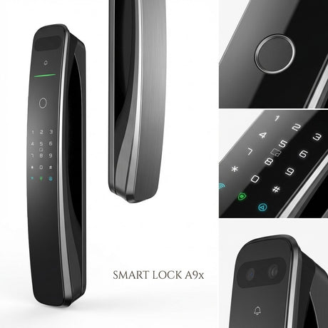 Smart Lock A9x - Keyless Entry - Face recognition, Fingerprint, Pass code, key card, Mobile App (Bluetooth) - BAS Kuwait Bab Al Saif 
