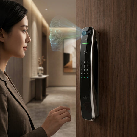 Smart Lock A9x - Keyless Entry - Face recognition, Fingerprint, Pass code, key card, Mobile App (Bluetooth) - BAS Kuwait Bab Al Saif 
