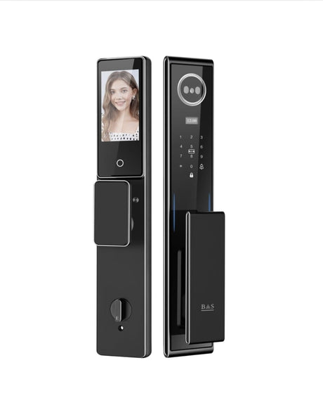 Smart Lock F11 - Keyless Entry - Face Recognition , Fingerprint, Pass code, key card, Mobile App Rechargeable Battery - BAS Kuwait Bab Al Saif Standard Without Fitting 