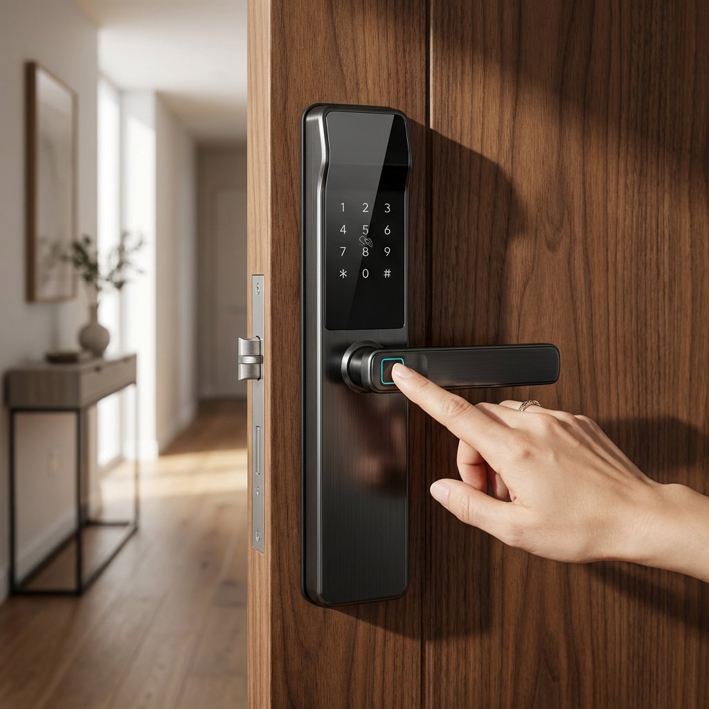 Smart Lock F11s - Keyless Entry - Fingerprint, Pass code, key card, Mobile App (Wifi ) - BAS Kuwait Bab Al Saif 