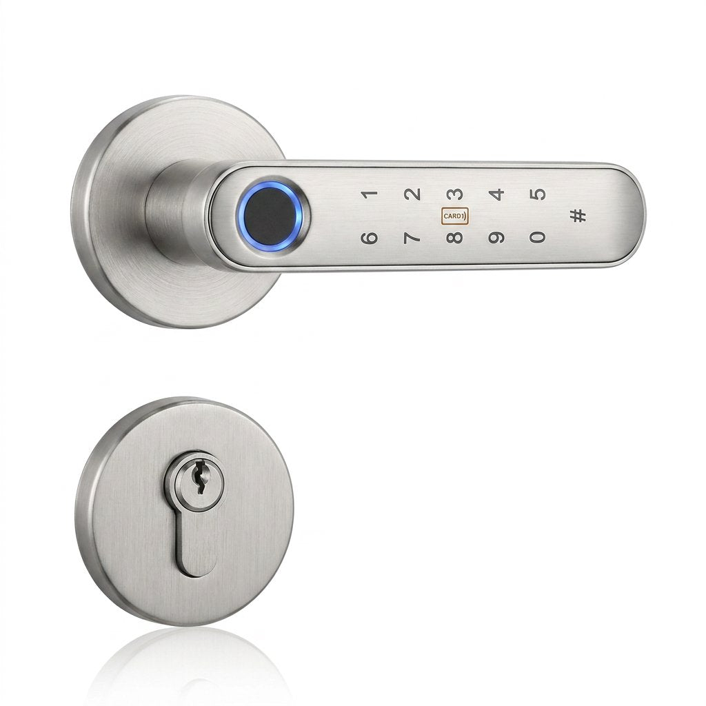 Smart Lock f22 - Keyless Entry - Fingerprint, Pass code, key card, Mobile App - BAS Kuwait Bab Al Saif 