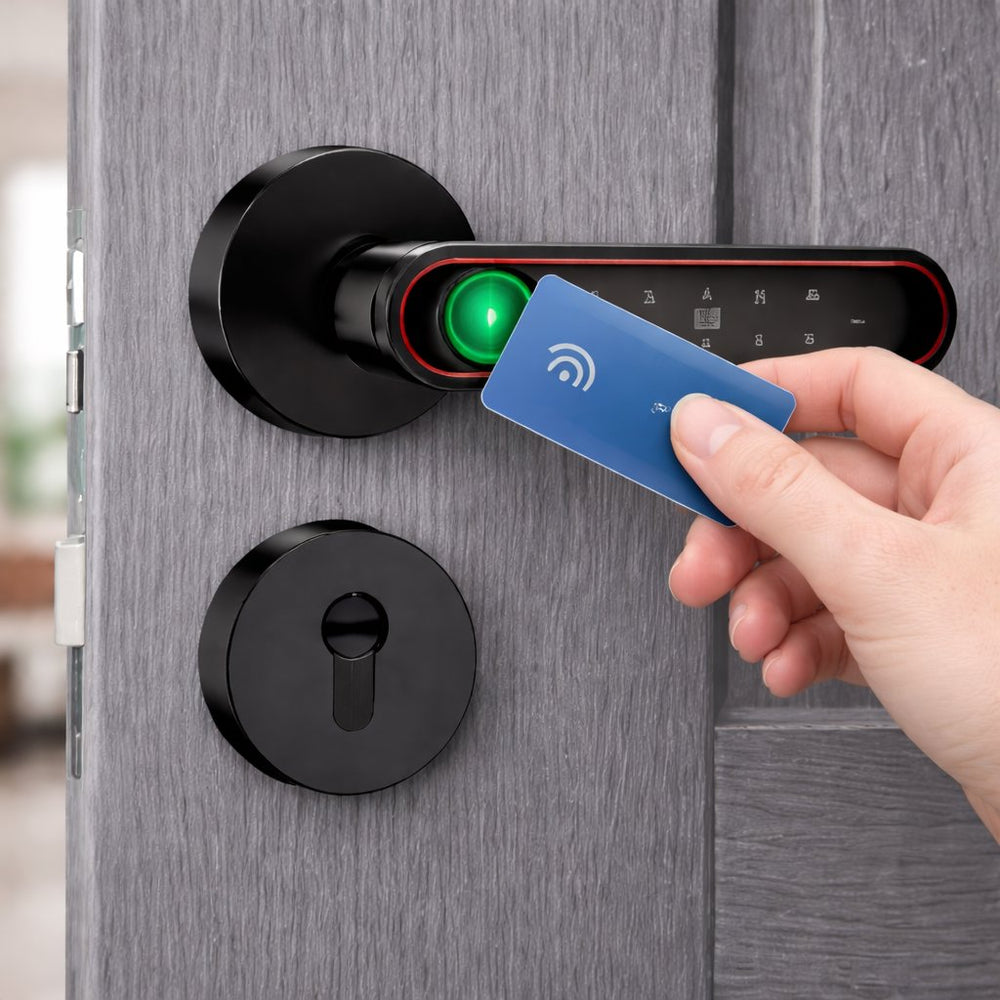 Smart Lock f22 - Keyless Entry - Fingerprint, Pass code, key card, Mobile App - BAS Kuwait Bab Al Saif 