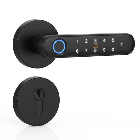 Smart Lock f22 - Keyless Entry - Fingerprint, Pass code, key card, Mobile App - BAS Kuwait Bab Al Saif 