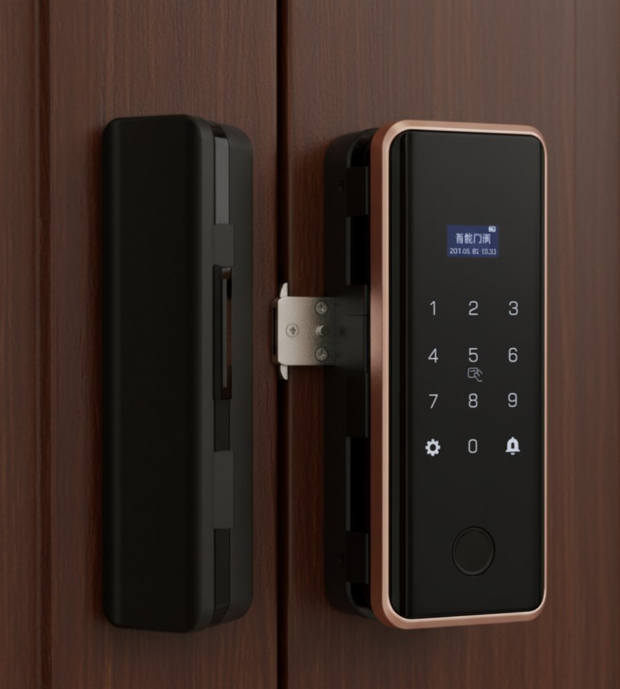 Smart Lock For Glass Door - Keyless Entry - Fingerprint, Pass code, key card, Mobile App (Wifi) - BAS Kuwait Bab Al Saif 
