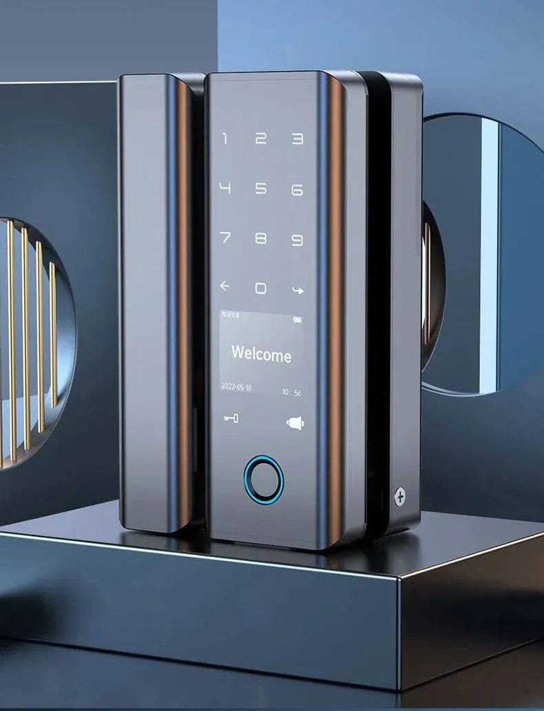 Smart Lock G22 For Glass Door - Keyless Entry - Fingerprint, Pass code, key card, Mobile App (Wifi) - BAS Kuwait Bab Al Saif 