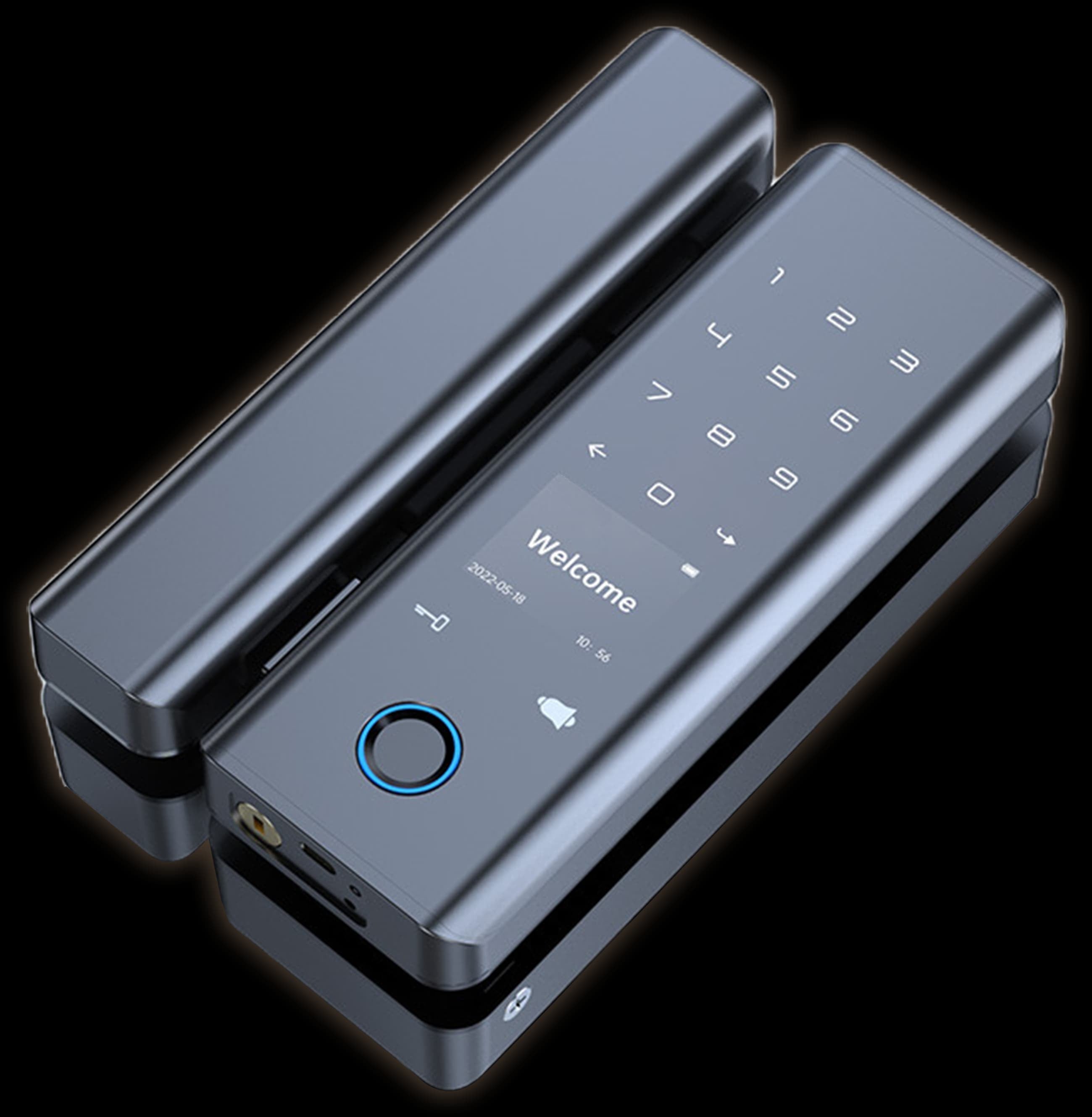 Smart Lock G22 For Glass Door - Keyless Entry - Fingerprint, Pass code, key card, Mobile App (Wifi) - BAS Kuwait Bab Al Saif 