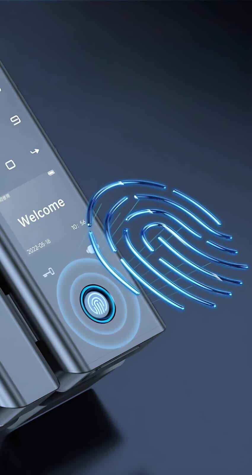 Smart Lock G22 For Glass Door - Keyless Entry - Fingerprint, Pass code, key card, Mobile App (Wifi) - BAS Kuwait Bab Al Saif 
