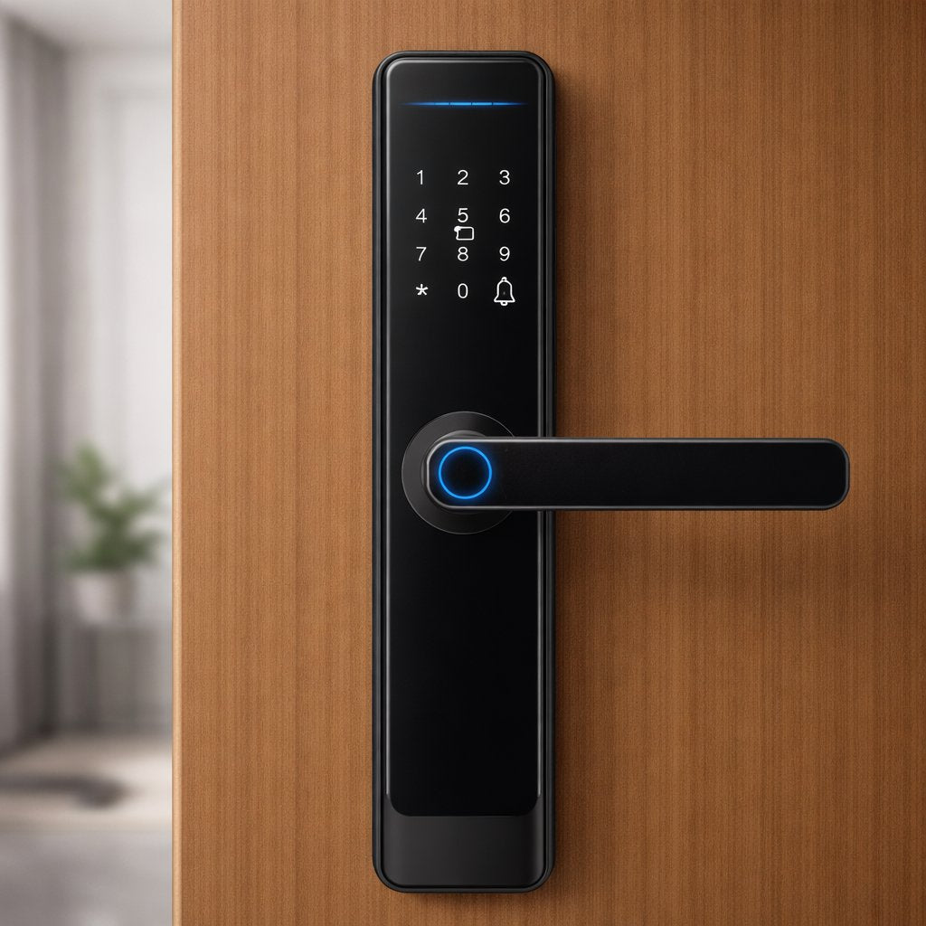 Smart Lock H03 - Keyless Entry - Fingerprint, Pass code, key card, Mobile App (Wifi ) - BAS Kuwait Bab Al Saif 