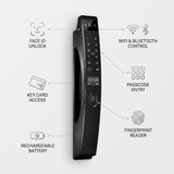 Smart Lock J03 - Keyless Entry - Face id, Fingerprint, Pass code, key card, Mobile App (Wifi & Bluetooth) Rechargeable Battery - BAS Kuwait Bab Al Saif 