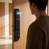 Smart Lock J04 - Keyless Entry - Face Recognition, Fingerprint, Pass code, key card, Mobile App (Wifi) Rechargeable Battery - BAS Kuwait Bab Al Saif 