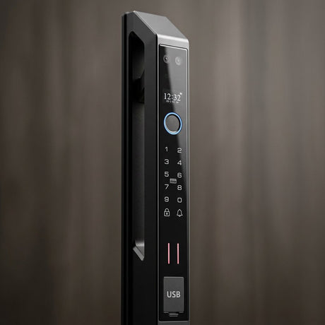 Smart Lock J04 - Keyless Entry - Face Recognition, Fingerprint, Pass code, key card, Mobile App (Wifi) Rechargeable Battery - BAS Kuwait Bab Al Saif 