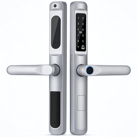 Smart Lock K9 - Keyless Entry - Fingerprint, Pass code, key card, Mobile App (Wifi) - BAS Kuwait Bab Al Saif Silver Without Fitting 
