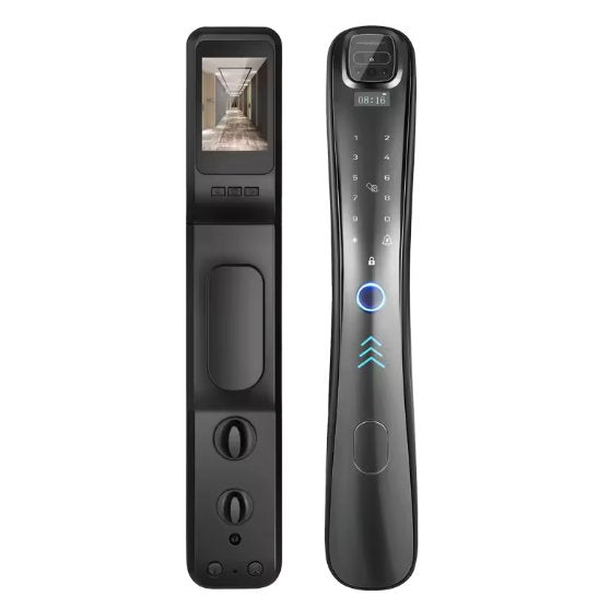 Smart Lock Q10 - Keyless Entry - Face recognition, Fingerprint, Pass code, key card, Mobile App (wifi) Bab Al Saif Standard Without Fitting 