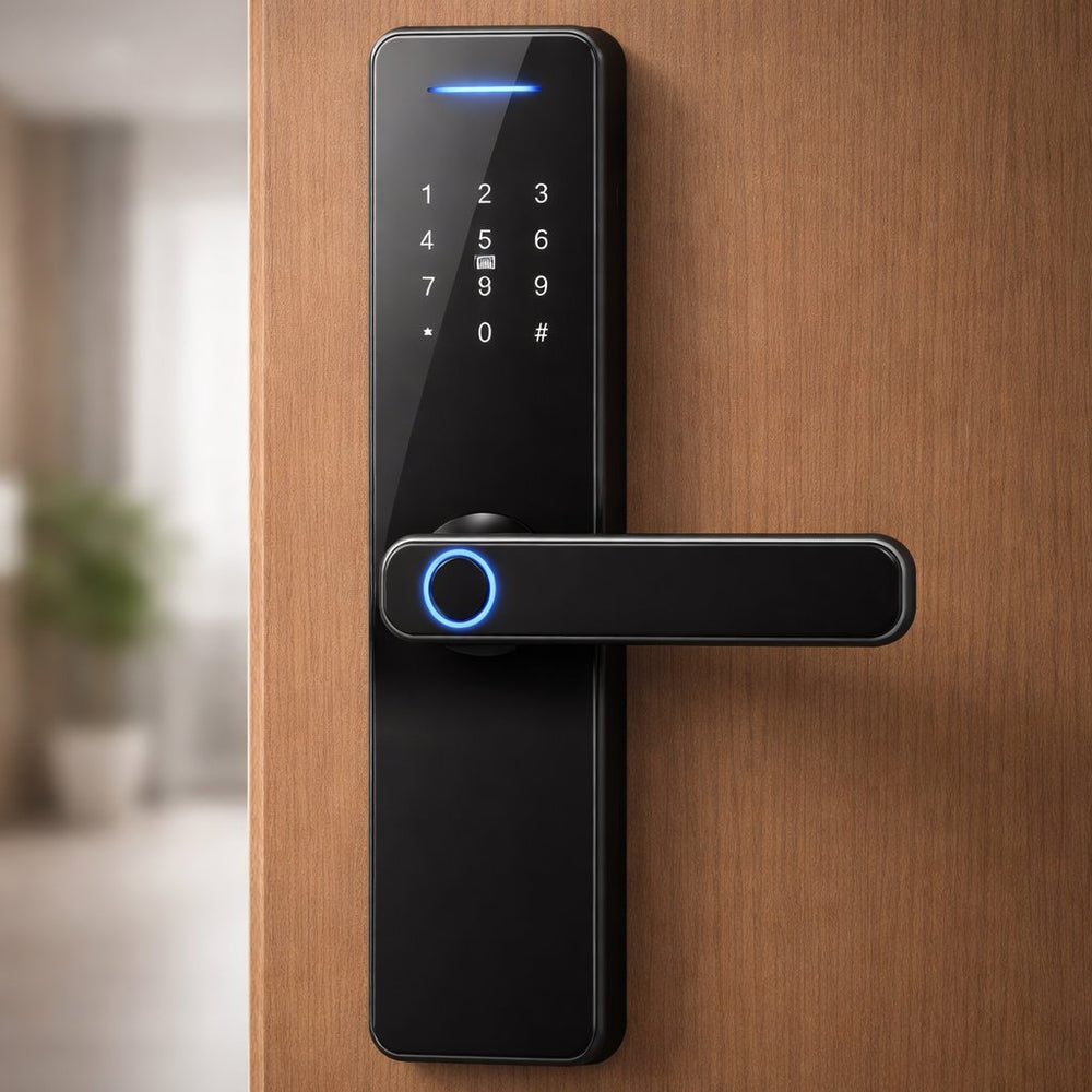 Smart Lock QL811 - Keyless Entry - Fingerprint, Pass code, key card, Mobile App - BAS Kuwait Bab Al Saif 