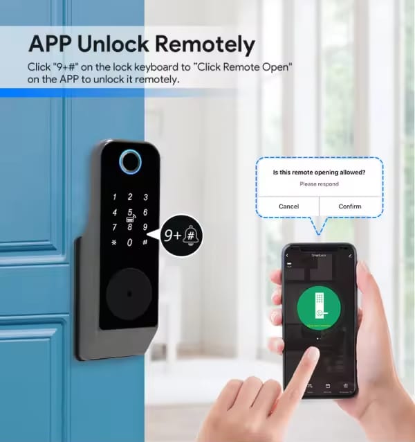 Smart Lock R06 Rim Lock - Keyless Entry - Fingerprint, Pass code, key card, Mobile App (Wifi) - BAS Kuwait Bab Al Saif