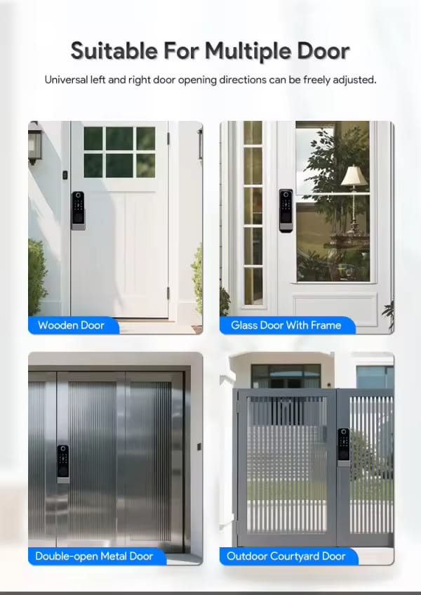 Smart Lock R06 Rim Lock - Keyless Entry - Fingerprint, Pass code, key card, Mobile App (Wifi) - BAS Kuwait Bab Al Saif