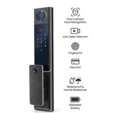 Smart Lock S09 – Dual Camera Face Recognition, Live Video Intercom, Fingerprint & Keycard | Humid And Waterproof | 6000MAH Battery - BAS Kuwait Bab Al Saif 