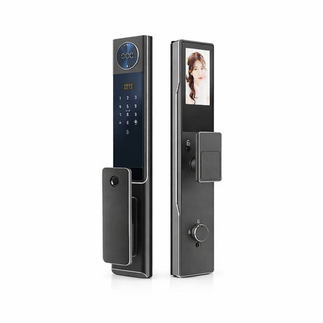 Smart Lock S09 – Dual Camera Face Recognition, Live Video Intercom, Fingerprint & Keycard | Humid And Waterproof | Two 6000MAH Battery - BAS Kuwait Bab Al Saif 