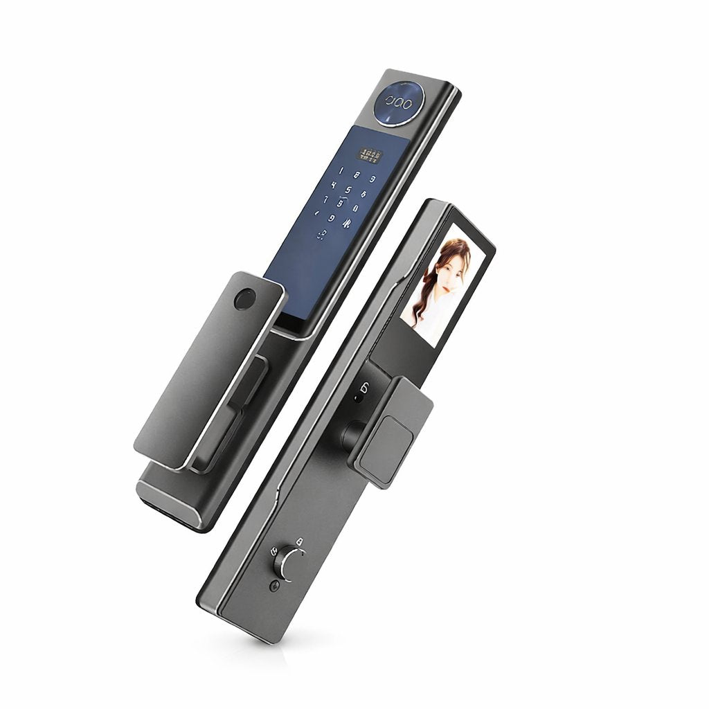Smart Lock S09 – Dual Camera Face Recognition, Live Video Intercom, Fingerprint & Keycard | Humid And Waterproof | Two 6000MAH Battery - BAS Kuwait Bab Al Saif 