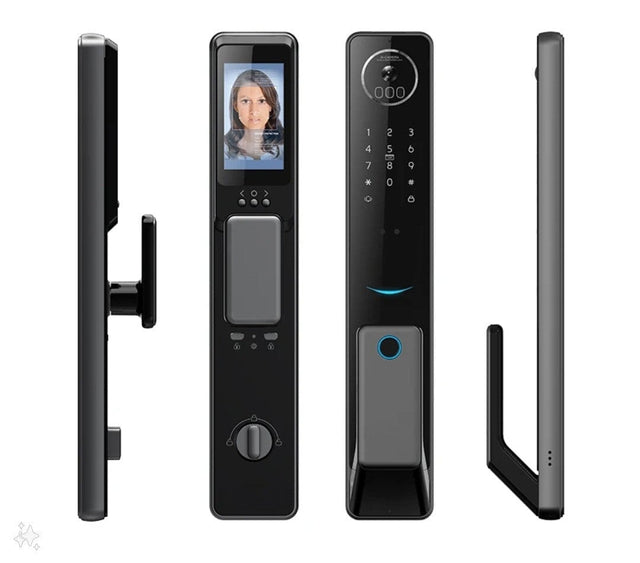 Smart Lock S61 - Keyless Entry - Face & Palm Recognition, Fingerprint, Pass code, key card, Mobile App (Wifi) - BAS Kuwait Bab Al Saif Standard Without Fitting 