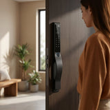 Smart Lock SL10 - Keyless Entry - Face id, Fingerprint, Pass code, key card, Mobile App (Wifi) Rechargeable Battery - BAS Kuwait Bab Al Saif 
