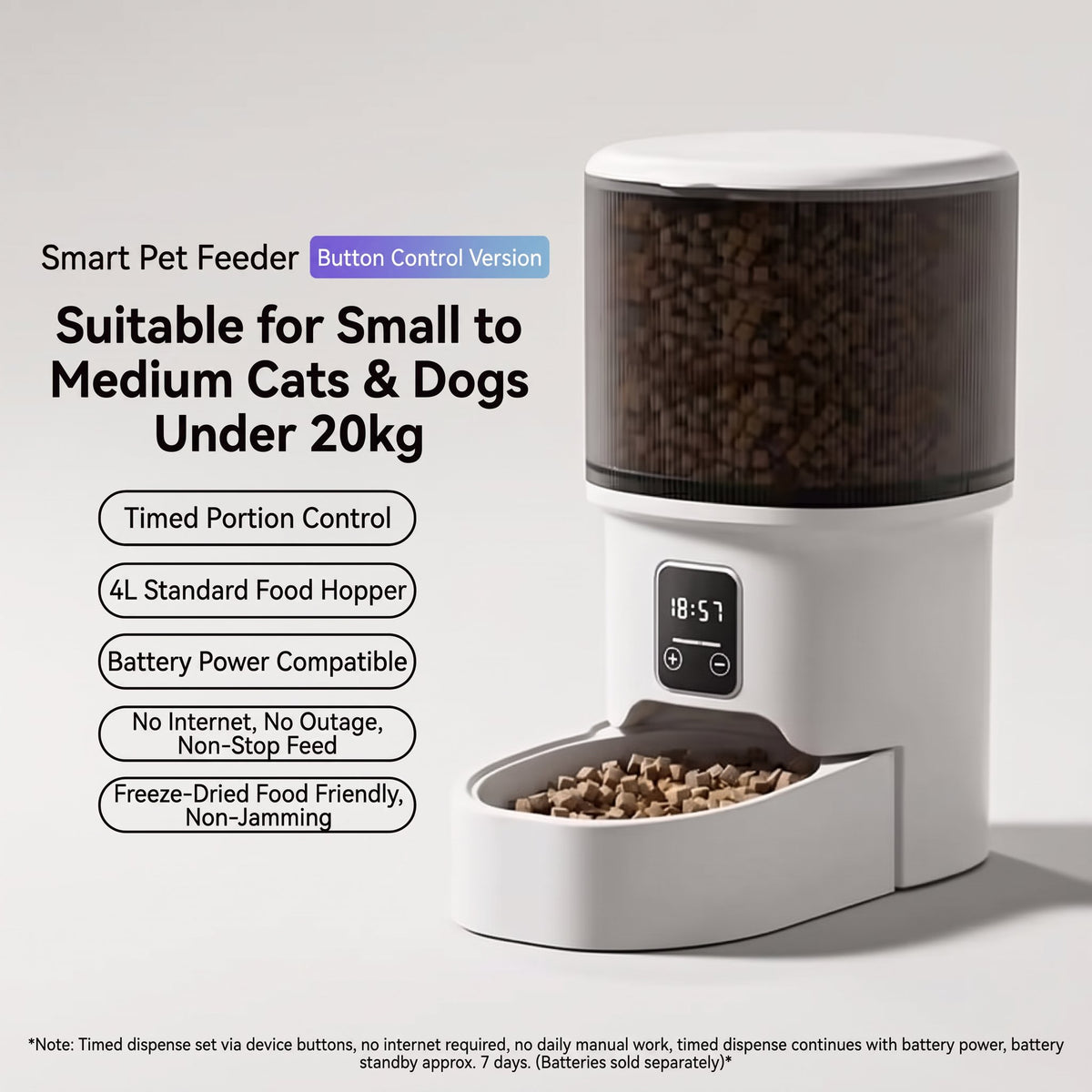 Smart Pet Feeder 4L With Video Intercom - BAS Kuwait Bab Al Saif 
