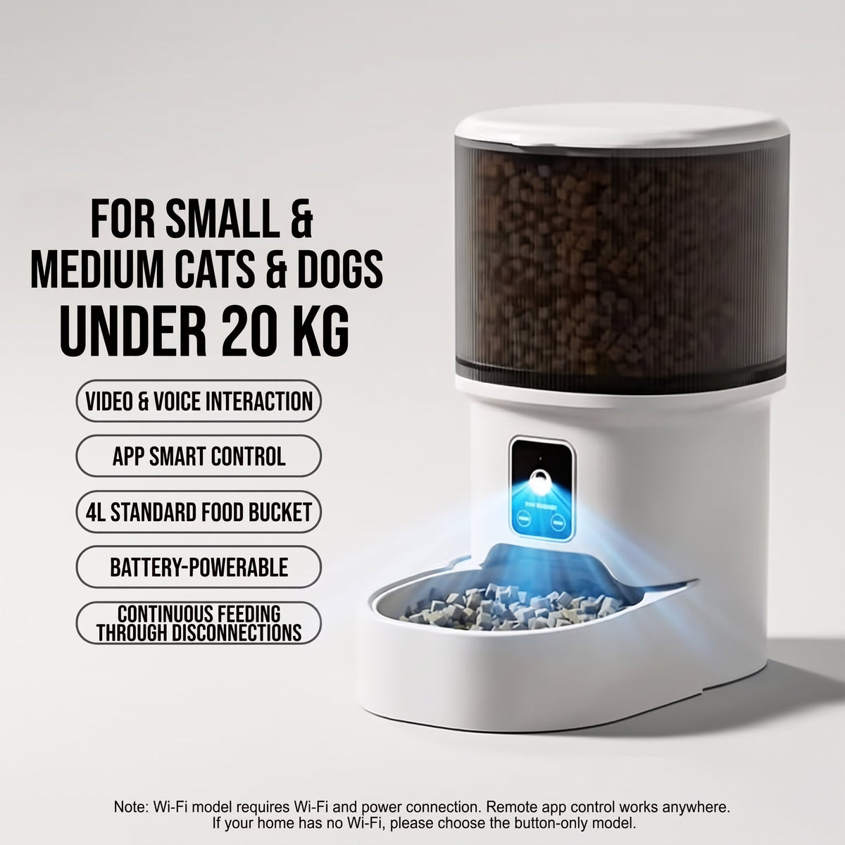 Smart Pet Feeder 4L With Video Intercom - BAS Kuwait Bab Al Saif 