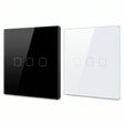 3 Gang WiFi smart touch switch in black and white glass panel - Bab Al Saif Kuwait