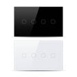 4 Gang WiFi smart touch switch in black and white glass panel - Bab Al Saif Kuwait