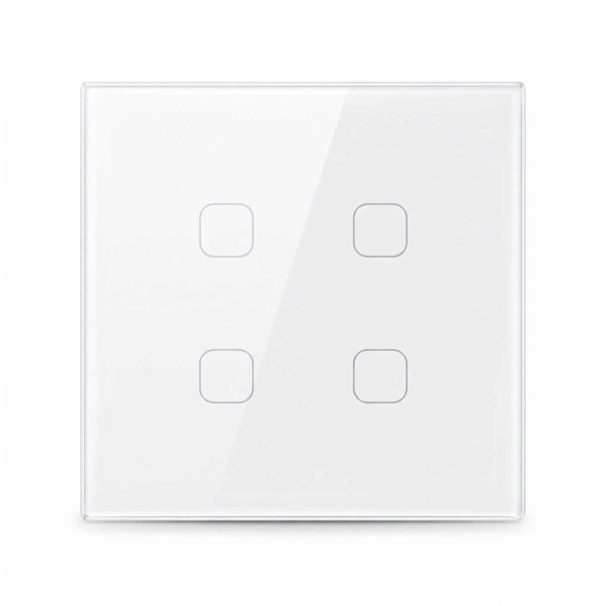 4 Gang compact 86 x 86mm white glass smart touch switch - Bab Al Saif Kuwait